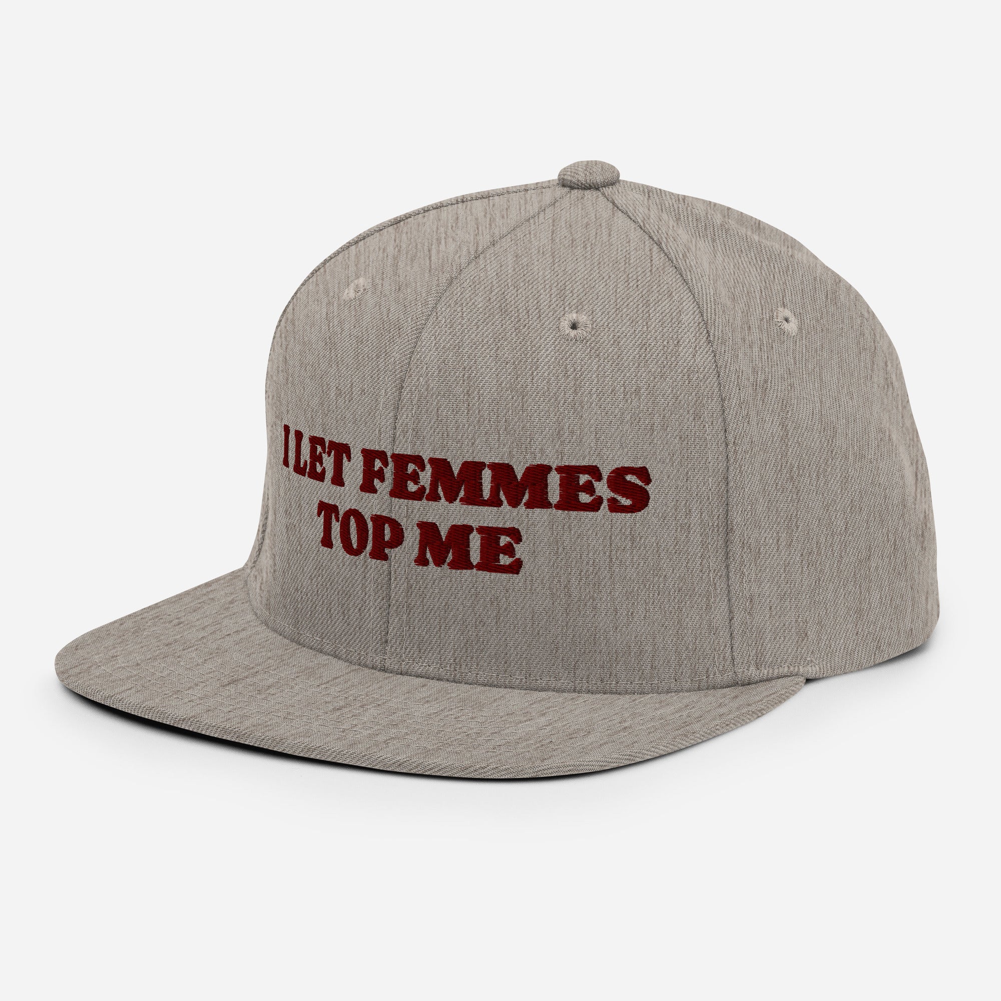 I Let Femmes Top Me snapback hat, view 16 — Rose Gold Co