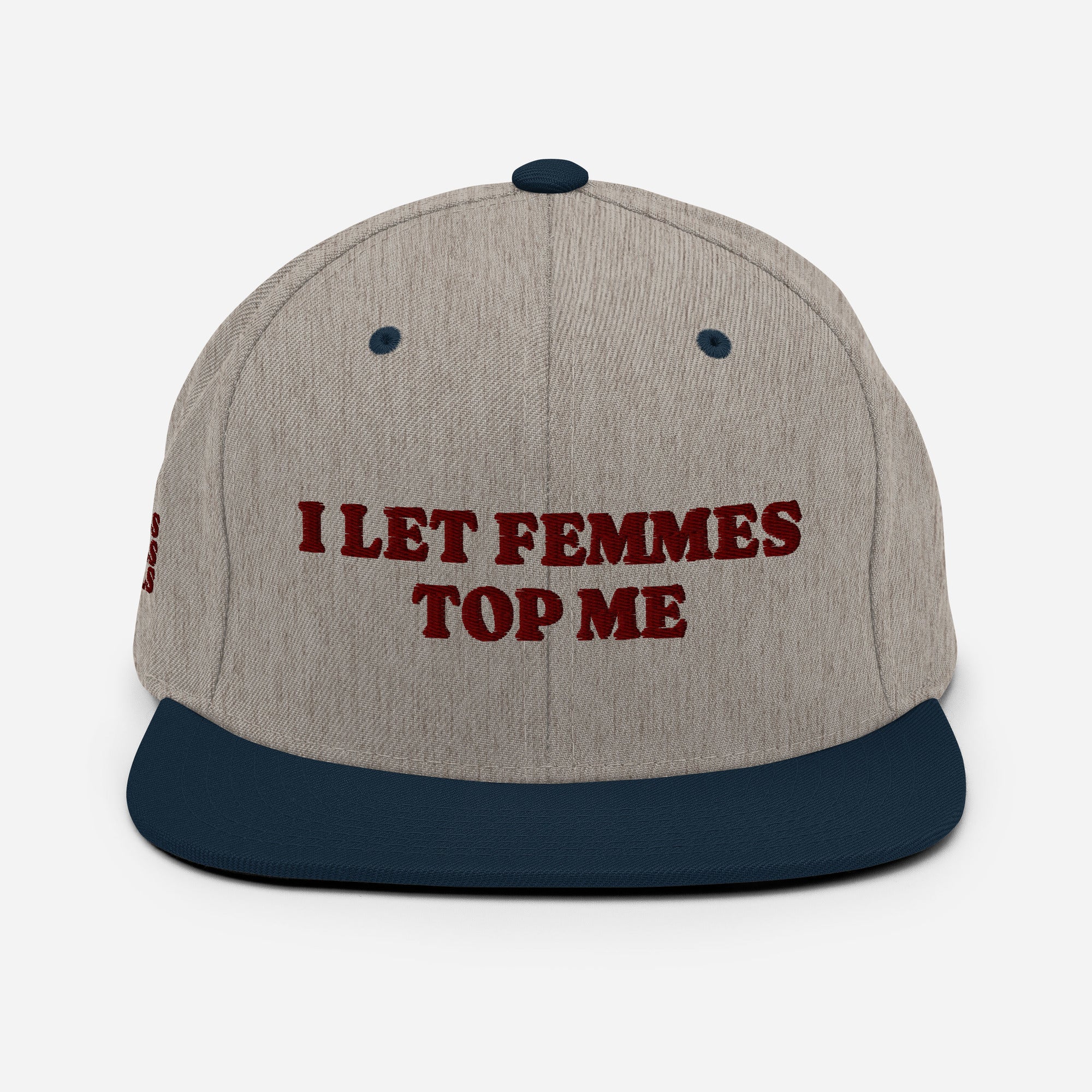 I Let Femmes Top Me snapback hat, view 9 — Rose Gold Co