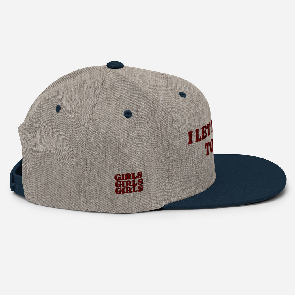 I Let Femmes Top Me snapback hat, view 13 — Rose Gold Co