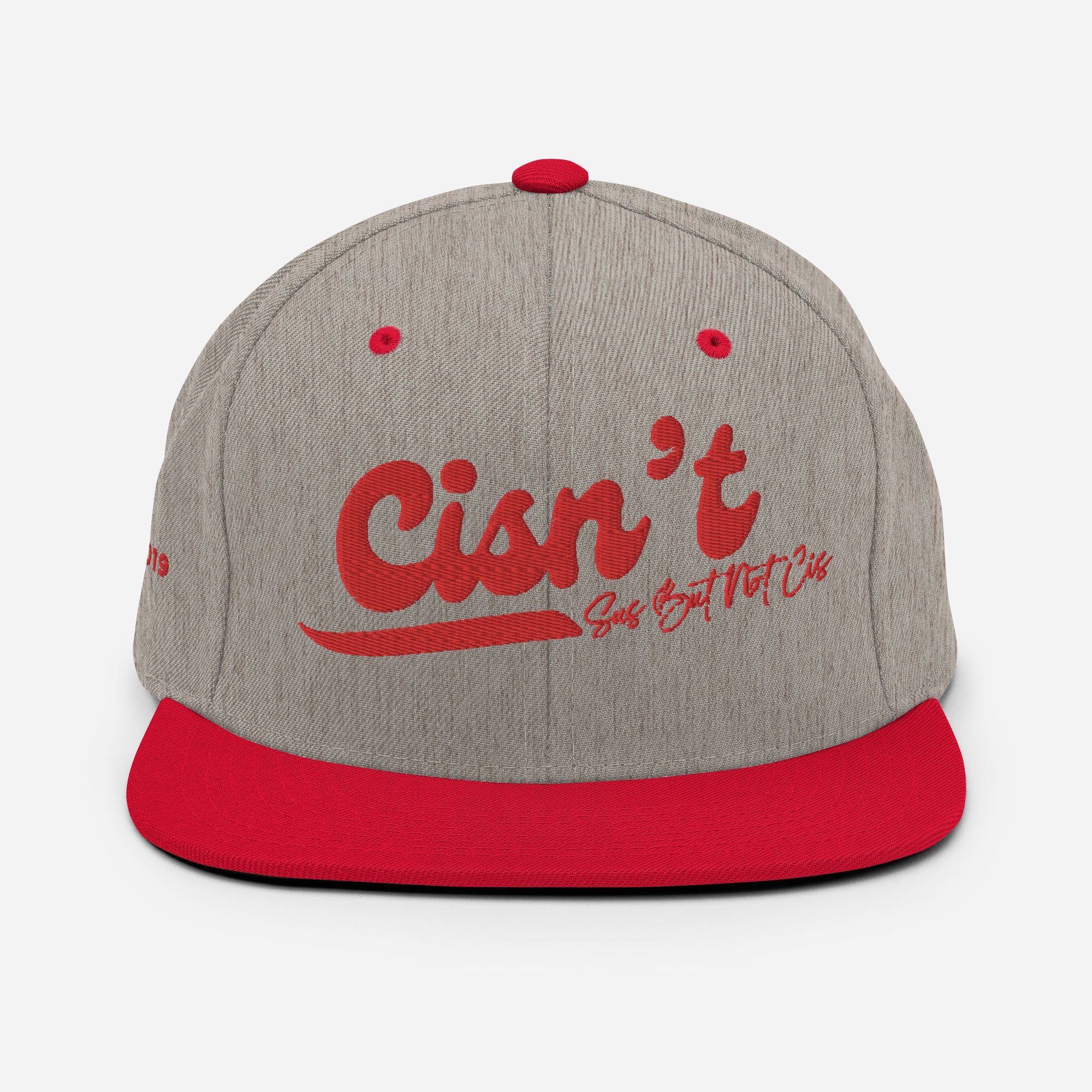 Cisn't Racin' Red Edition snapback hat, back view — Rose Gold Co