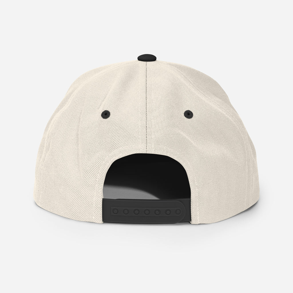 Golden Retriever Masc snapback hat, back view — Rose Gold Co
