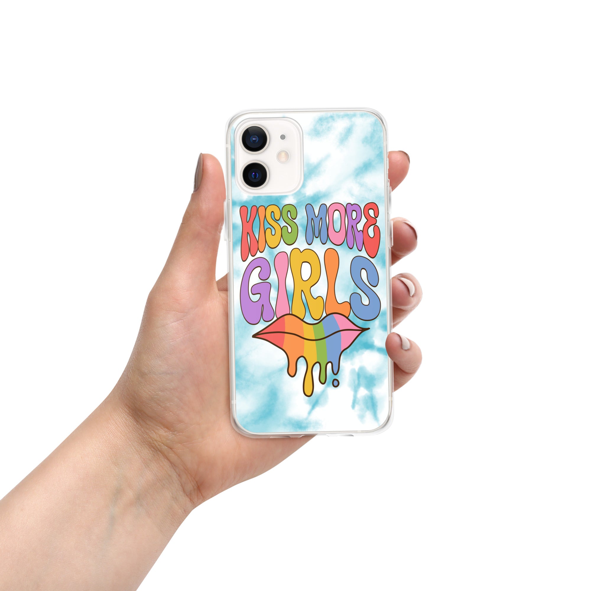 Kiss More Girls iPhone case, view 5 — Rose Gold Co