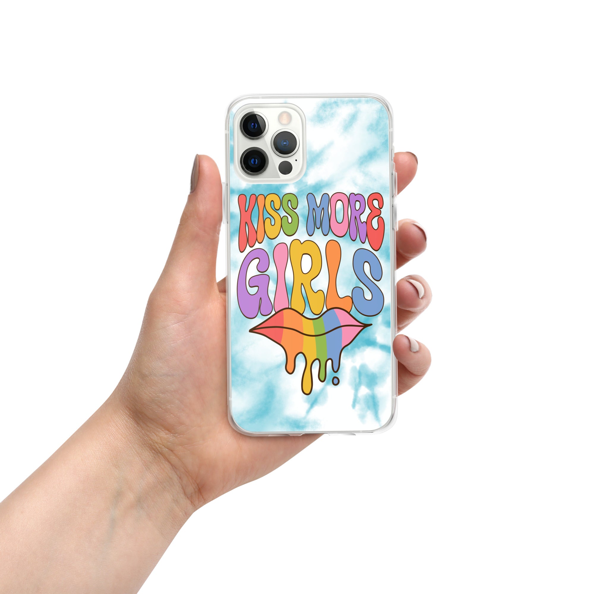 Kiss More Girls iPhone case, view 7 — Rose Gold Co
