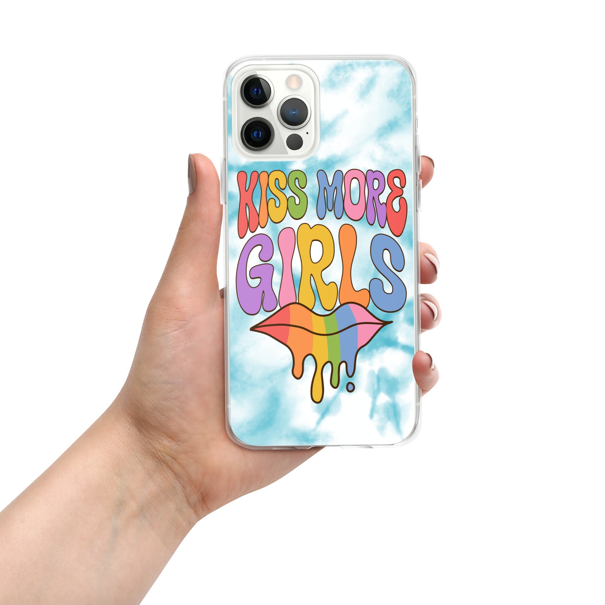 Kiss More Girls iPhone case, view 6 — Rose Gold Co