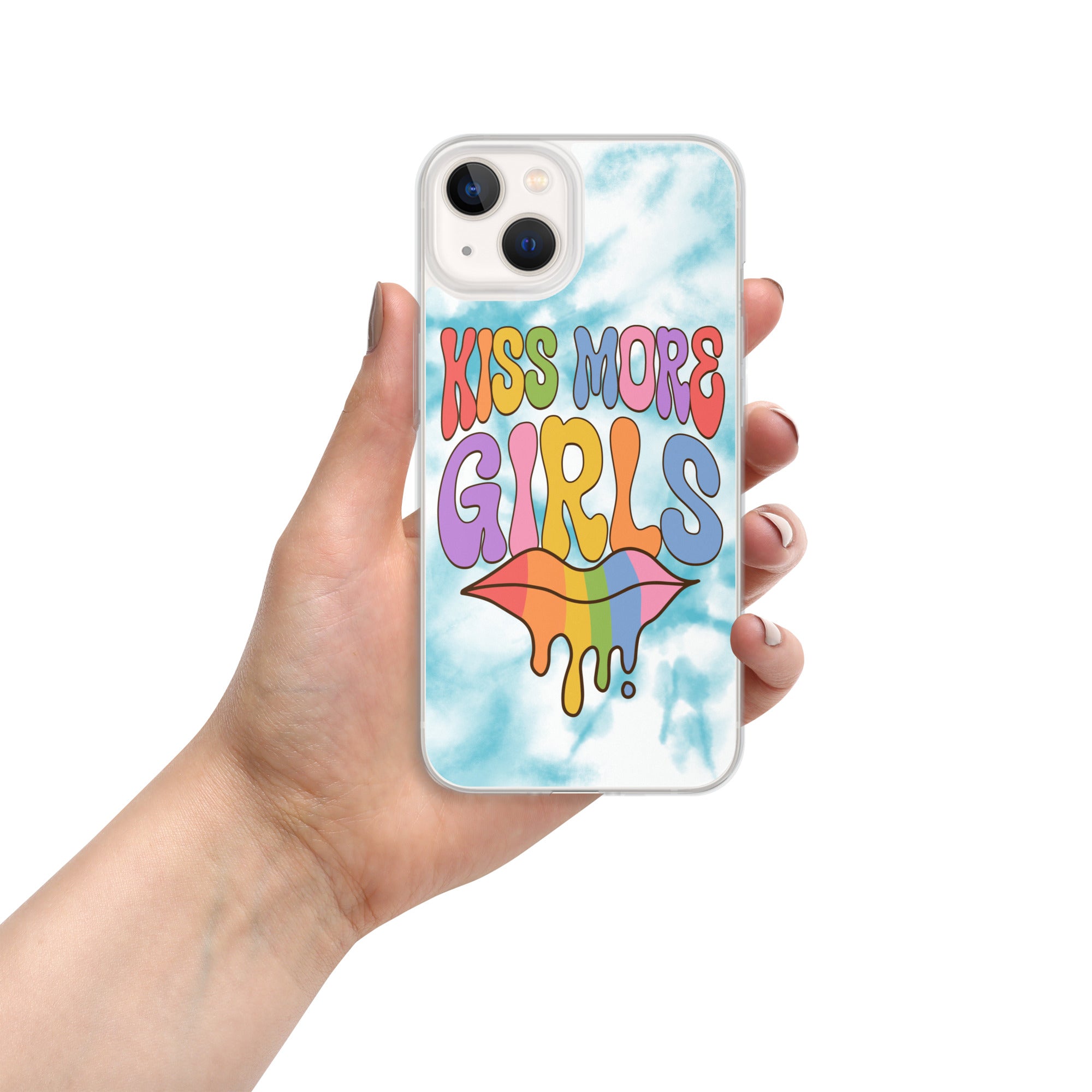 Kiss More Girls iPhone case, view 12 — Rose Gold Co