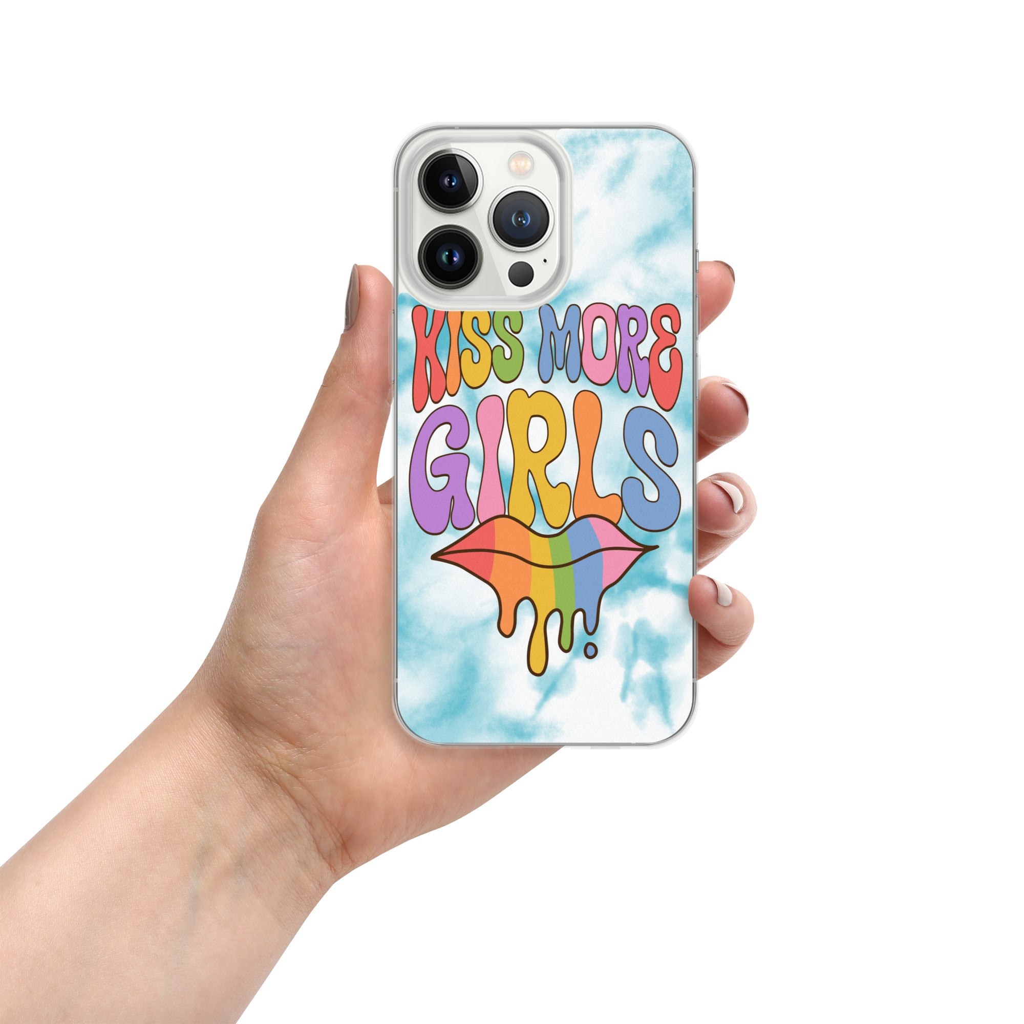 Kiss More Girls iPhone case, view 11 — Rose Gold Co