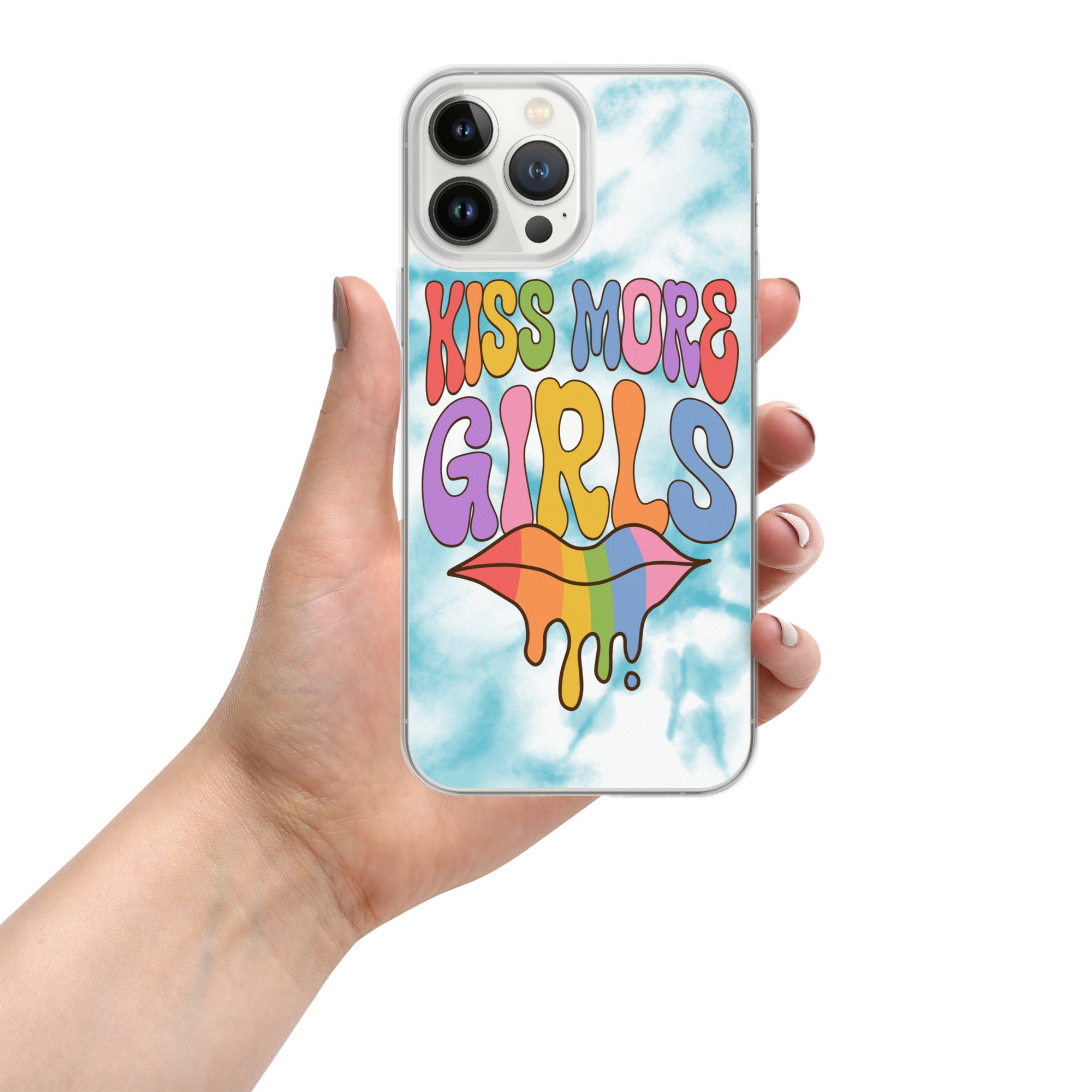 Kiss More Girls iPhone case, view 10 — Rose Gold Co