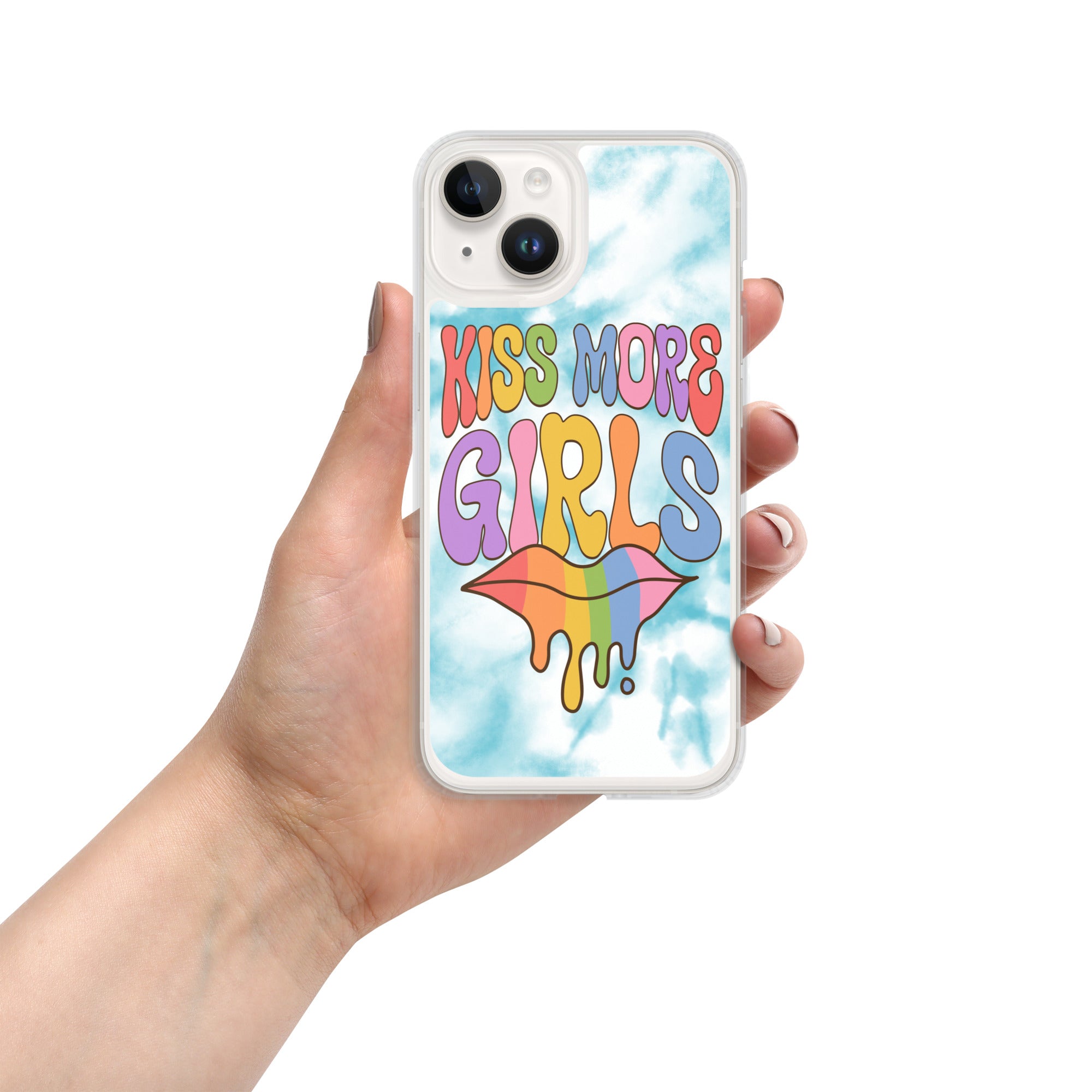 Kiss More Girls iPhone case, view 16 — Rose Gold Co