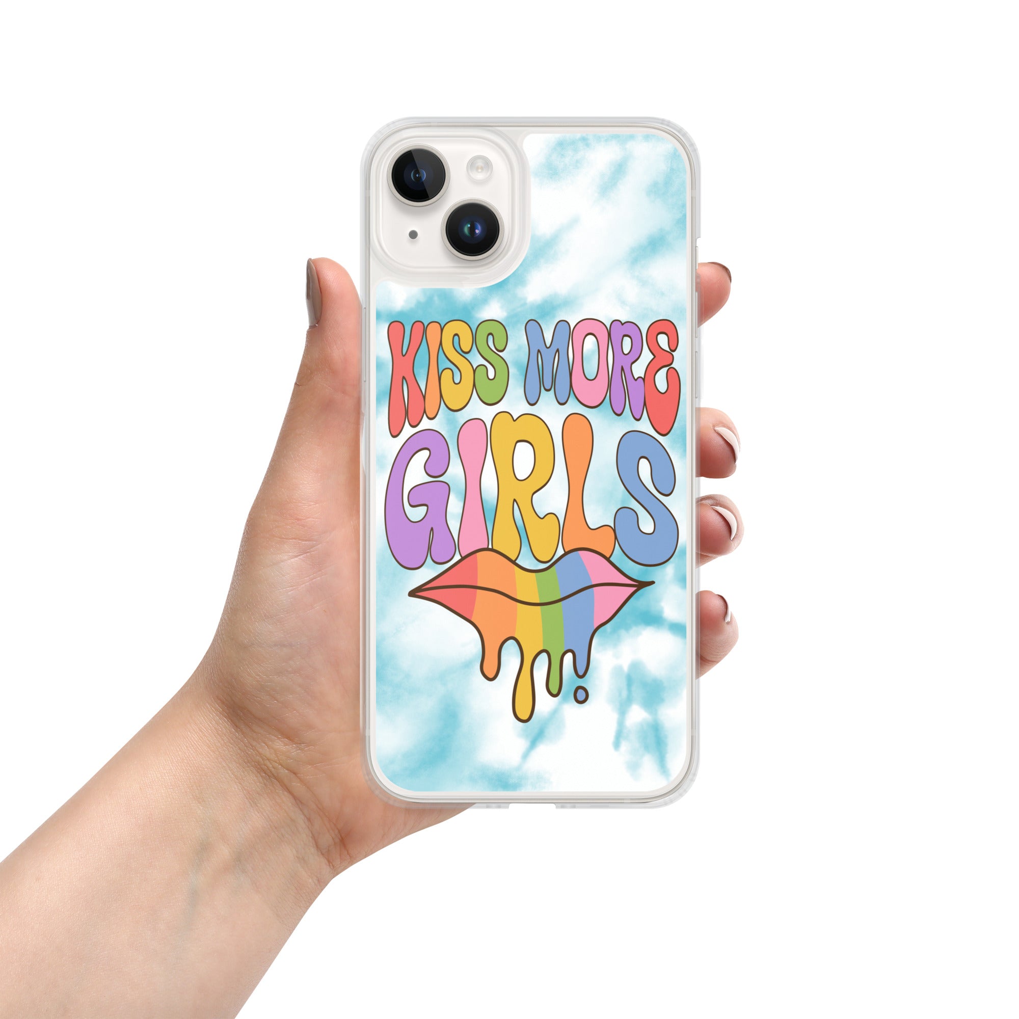 Kiss More Girls iPhone case, view 13 — Rose Gold Co