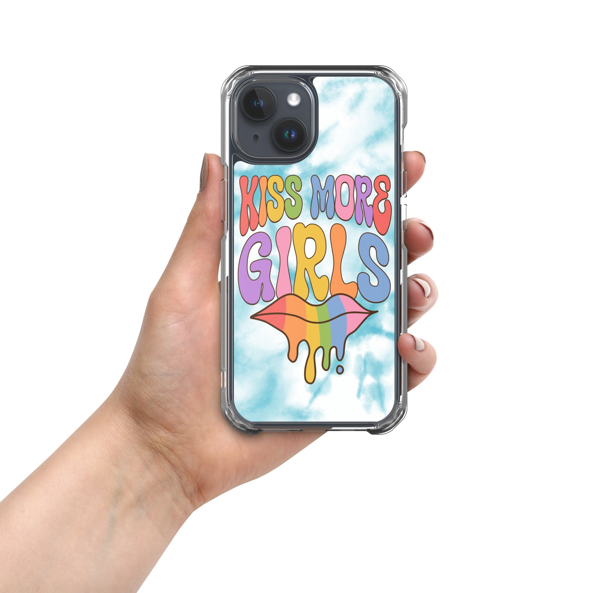 Kiss More Girls iPhone case, view 19 — Rose Gold Co