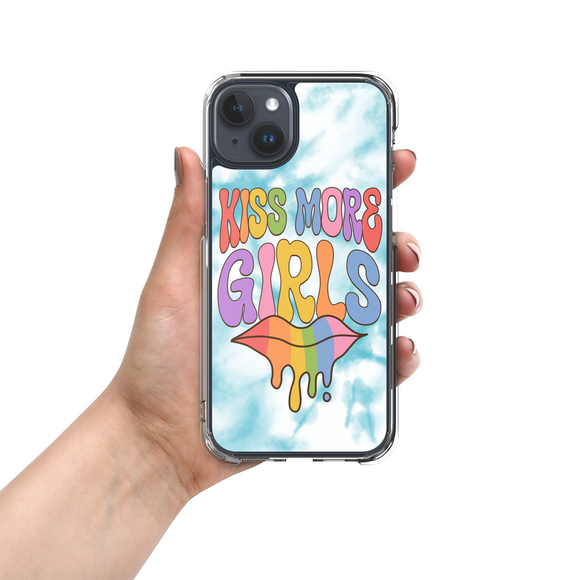 Kiss More Girls iPhone case, view 17 — Rose Gold Co