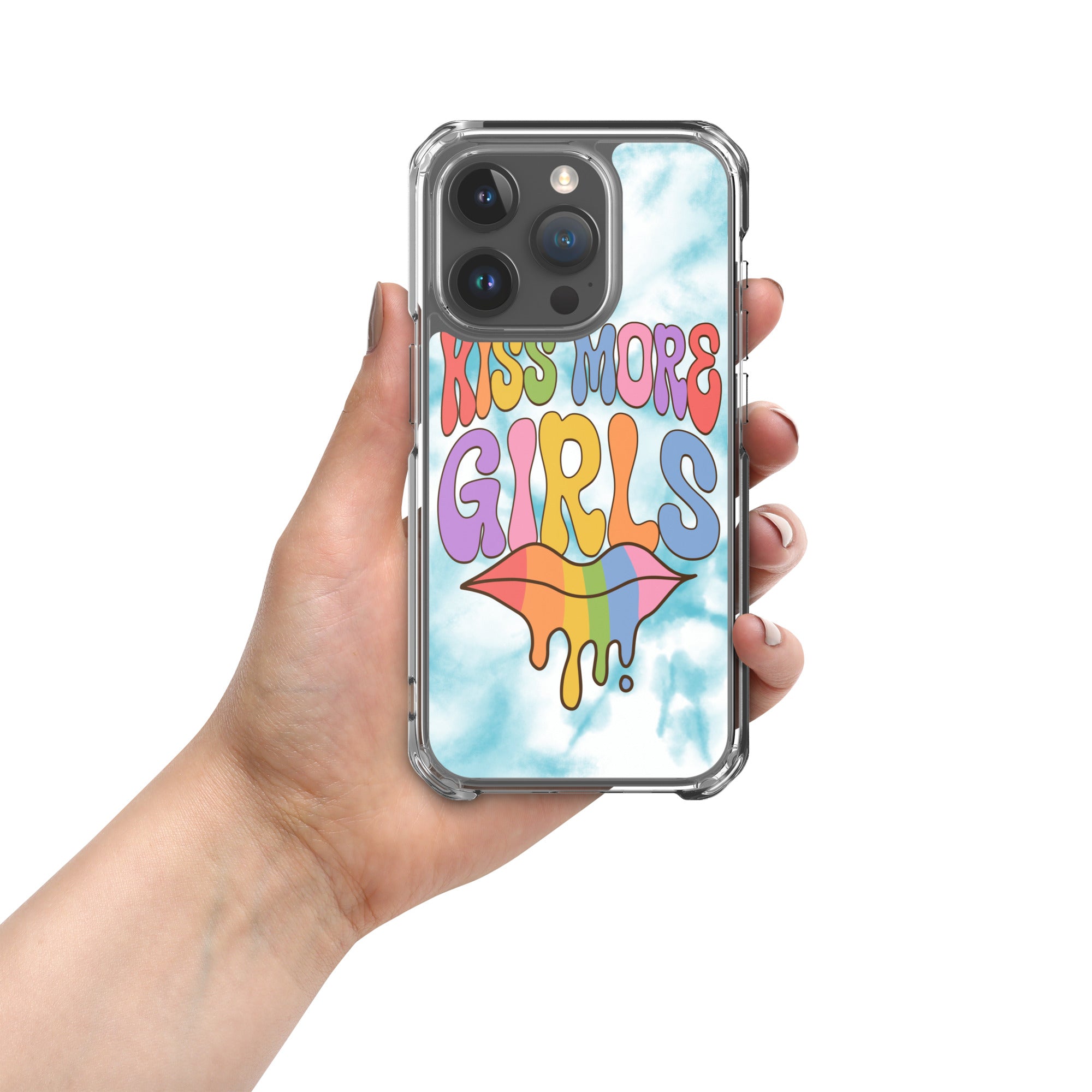 Kiss More Girls iPhone case, view 18 — Rose Gold Co