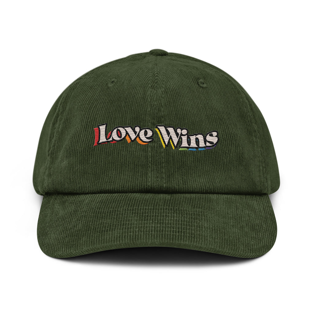 Love Wins rainbow shadow corduroy cap — Rose Gold Co