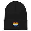 Aroace pride cuffed beanie, view 2 — Rose Gold Co