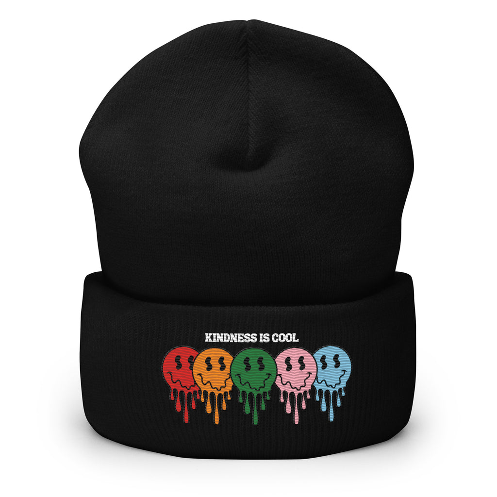Kindness Is Cool cuffed beanie, view 2 — Rose Gold Co