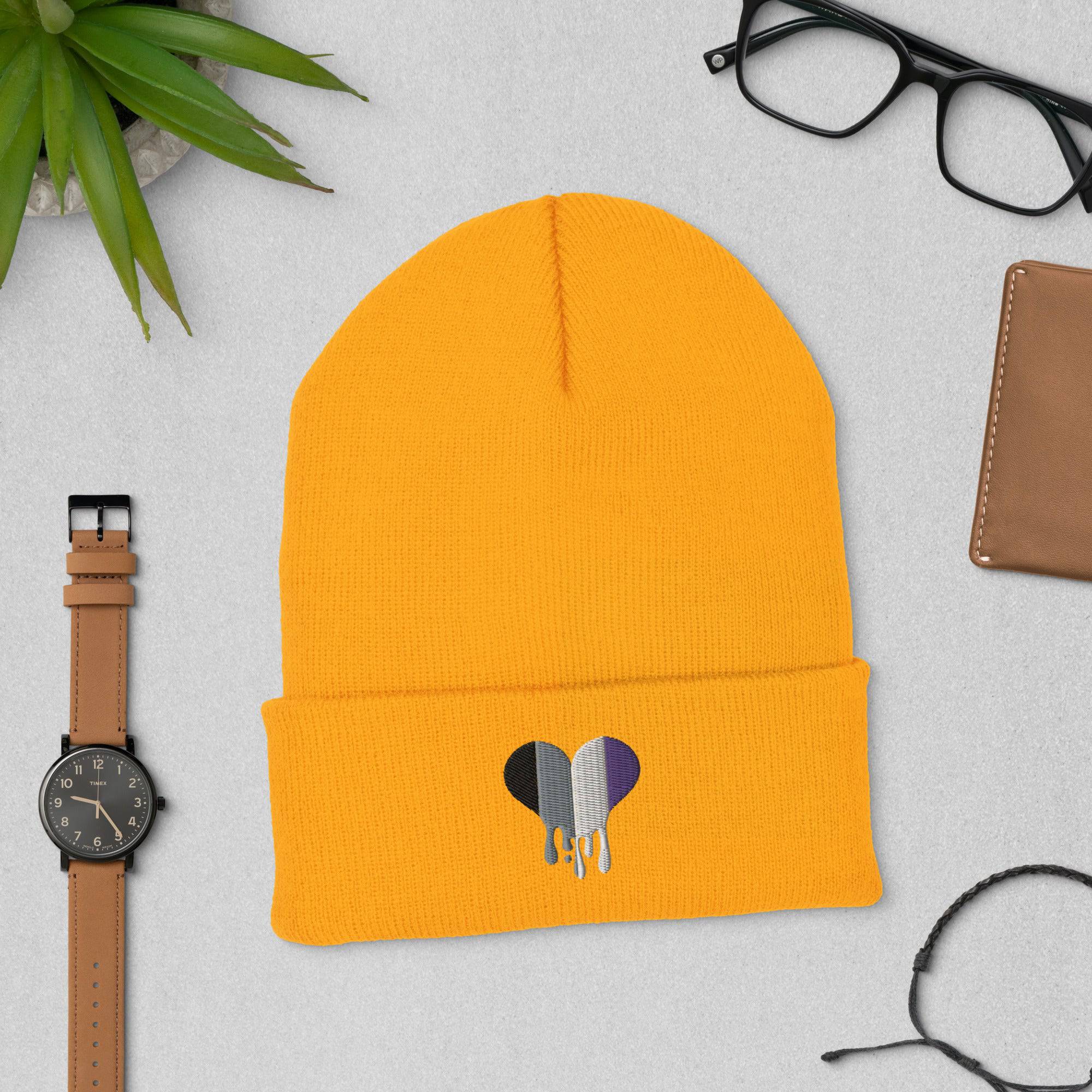 Ace melting heart beanie, view 7 — Rose Gold Co