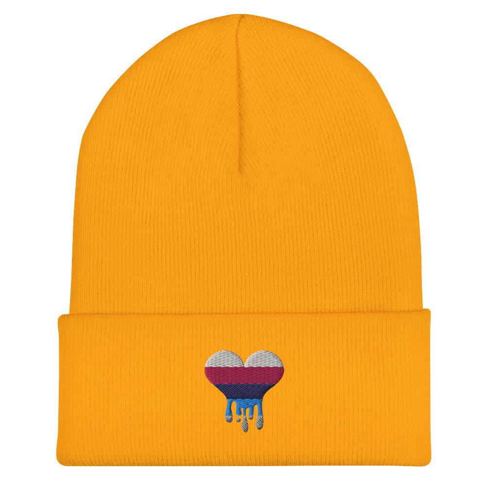 Omnisexual melting heart cuffed beanie, view 7 — Rose Gold Co