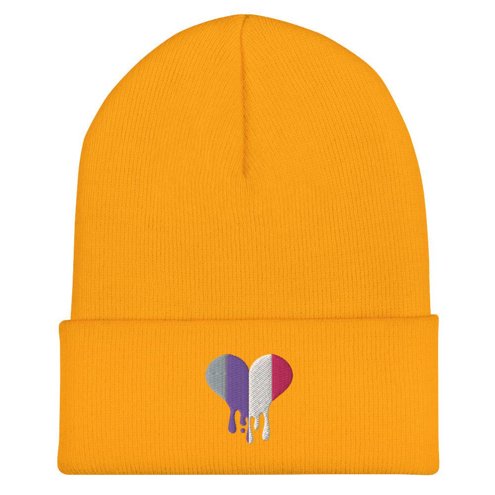 Cupioromantic dripping heart cuffed beanie, view 12 — Rose Gold Co