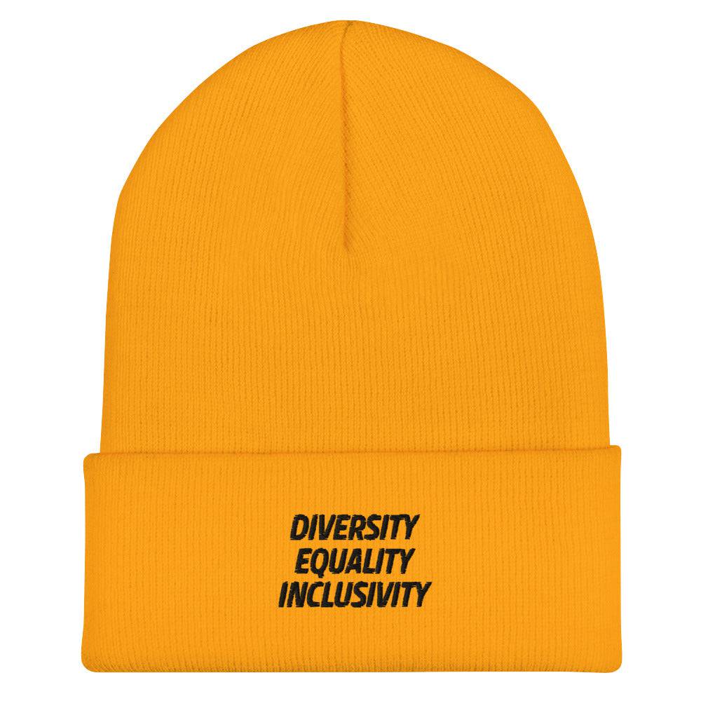 Equality Diversity & Inclusivity cuffed beanie — Rose Gold Co
