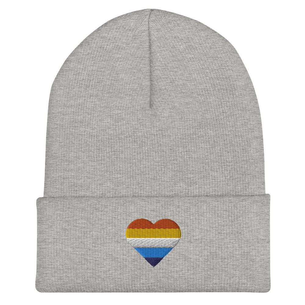 Aroace pride cuffed beanie, view 9 — Rose Gold Co