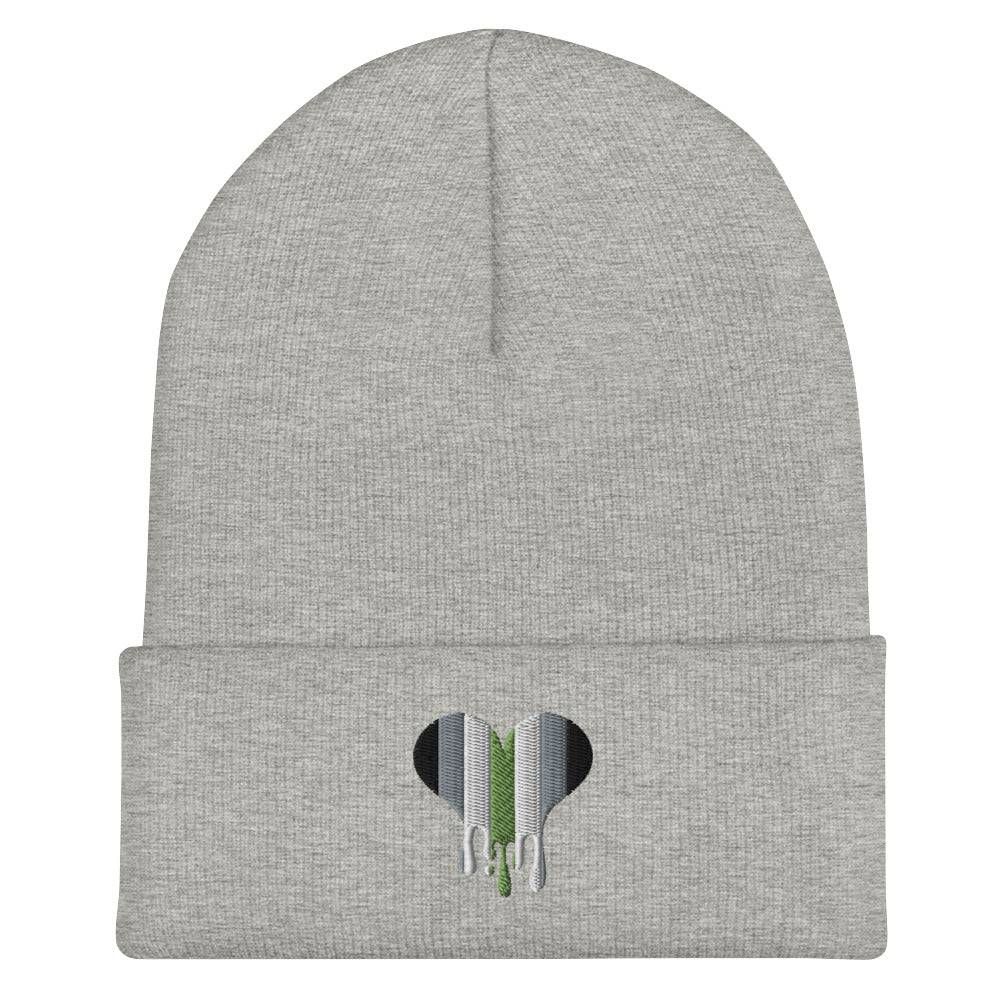 Agender melting heart beanie, view 5 — Rose Gold Co