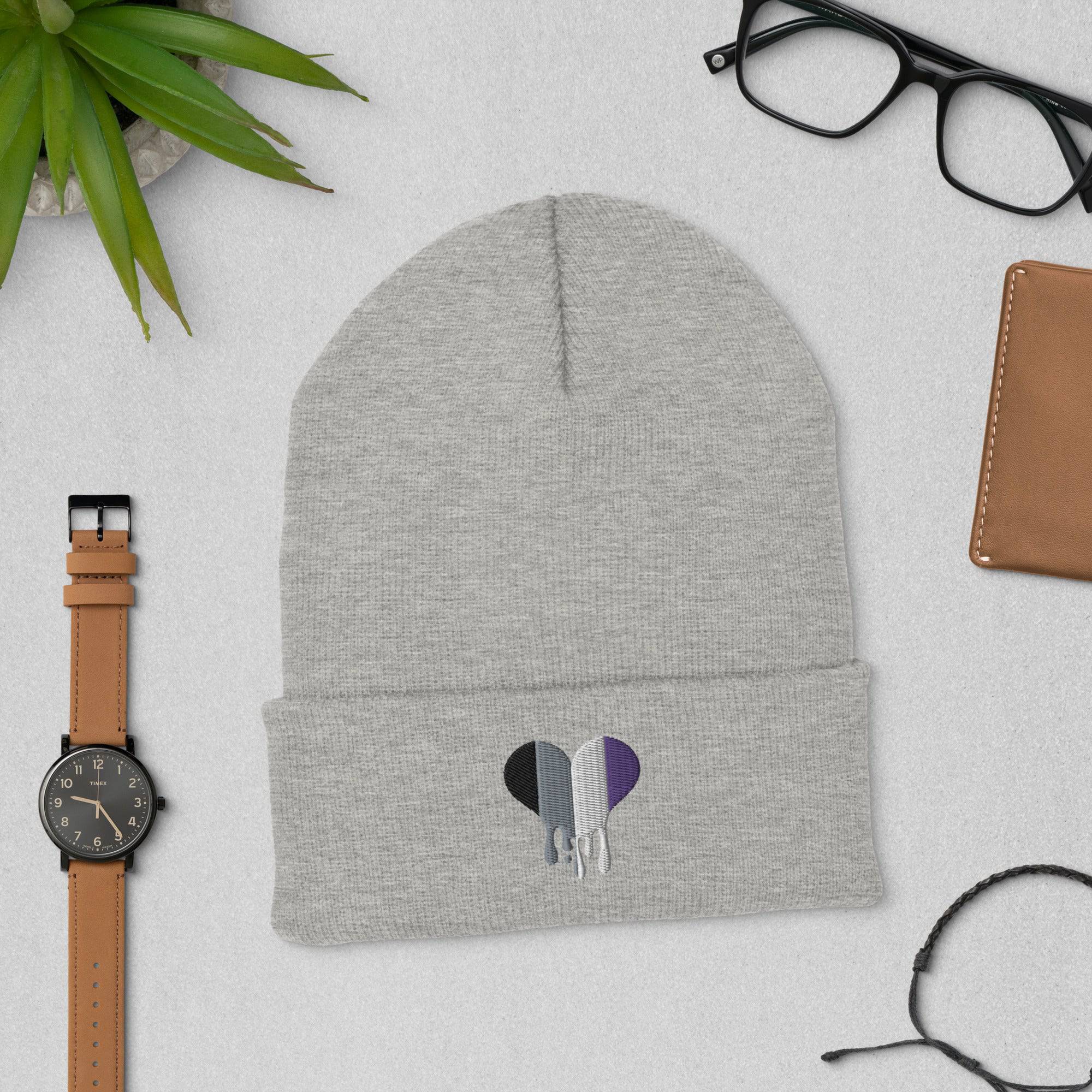 Ace melting heart beanie, view 6 — Rose Gold Co