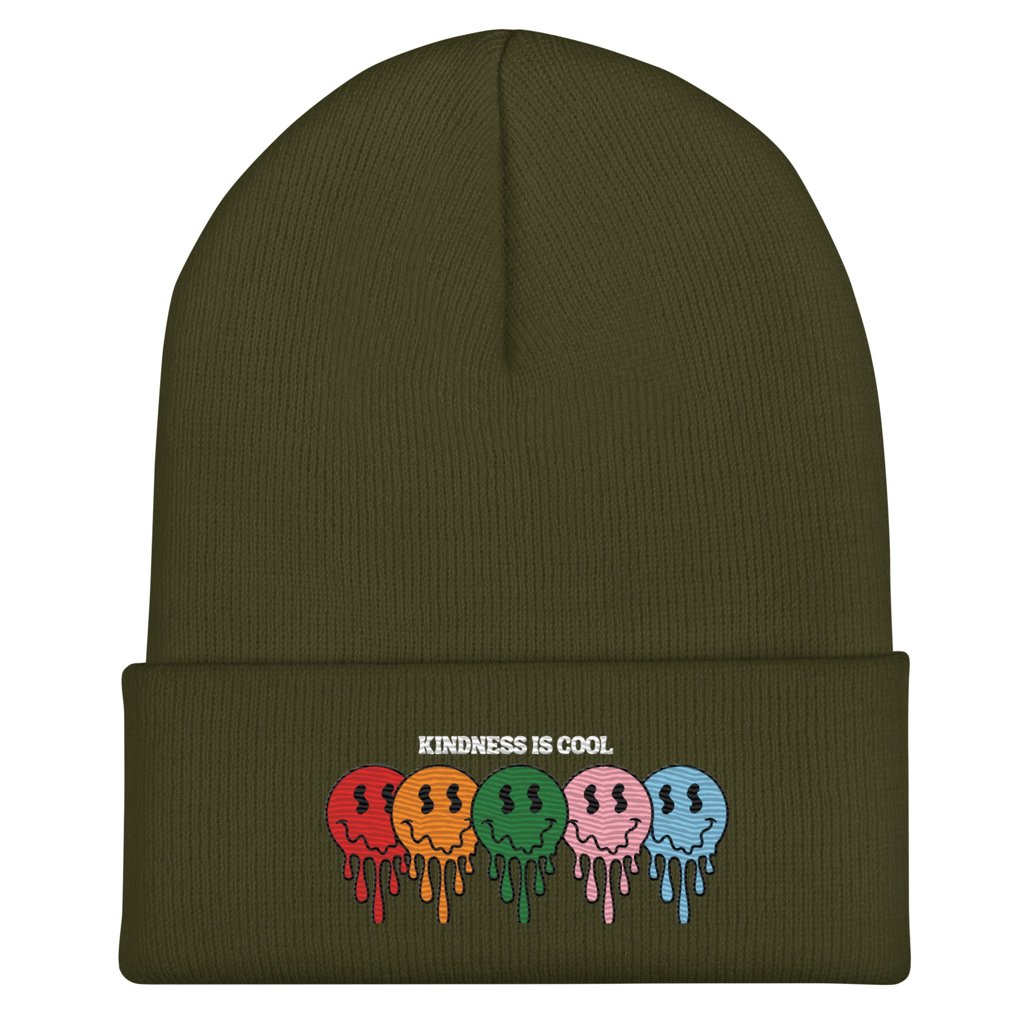 Kindness Is Cool cuffed beanie, view 3 — Rose Gold Co