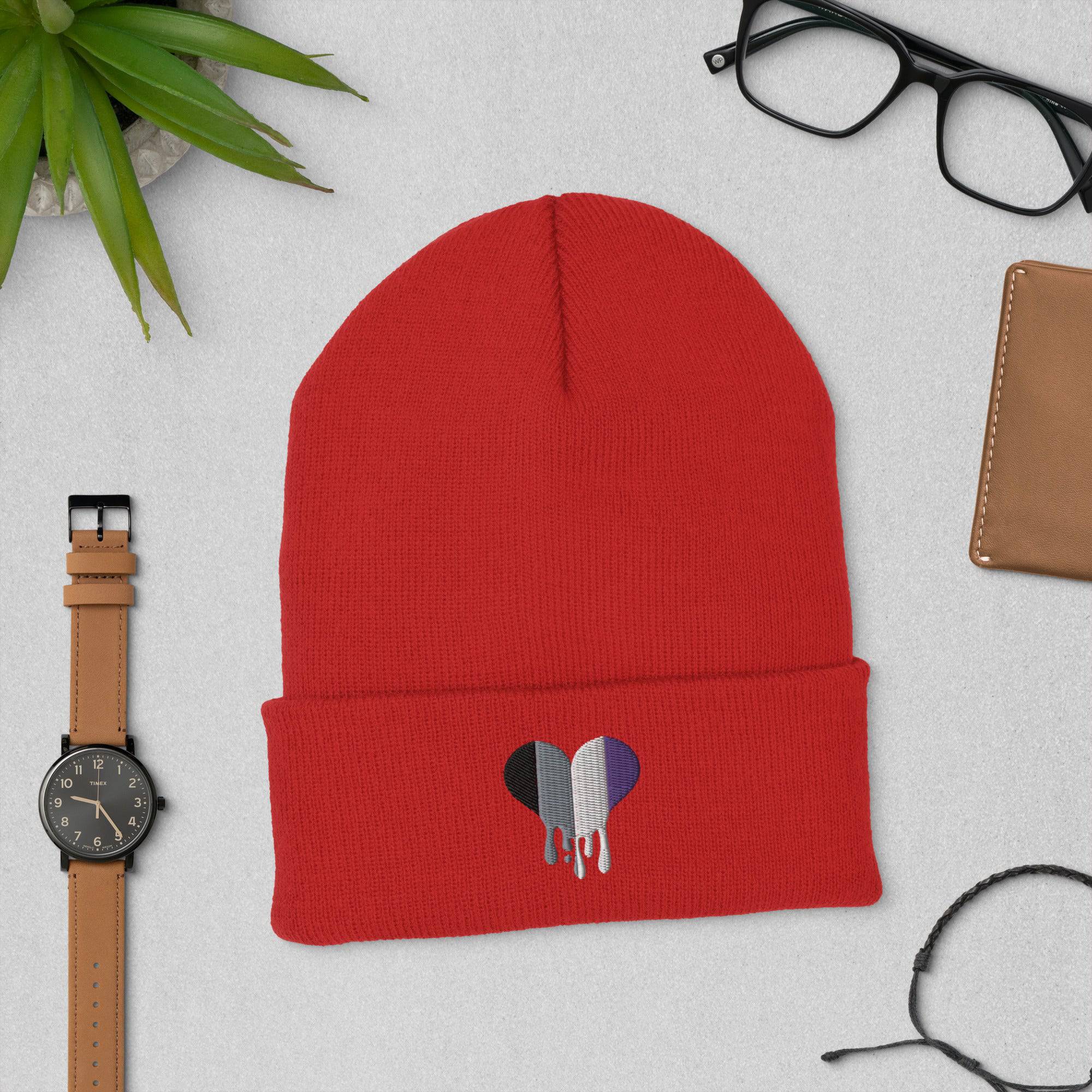 Ace melting heart beanie, view 5 — Rose Gold Co