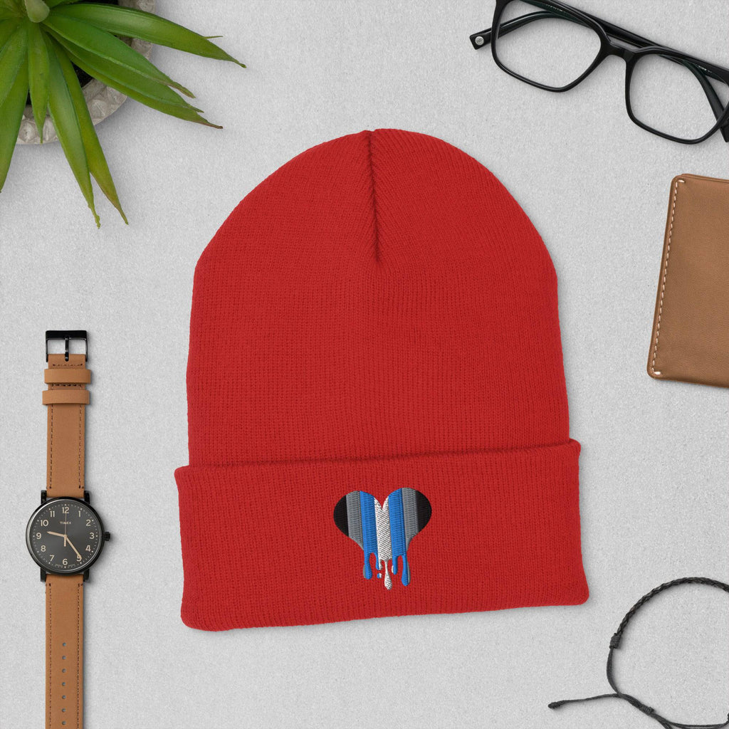 Demiboy melting heart beanie, view 3 — Rose Gold Co