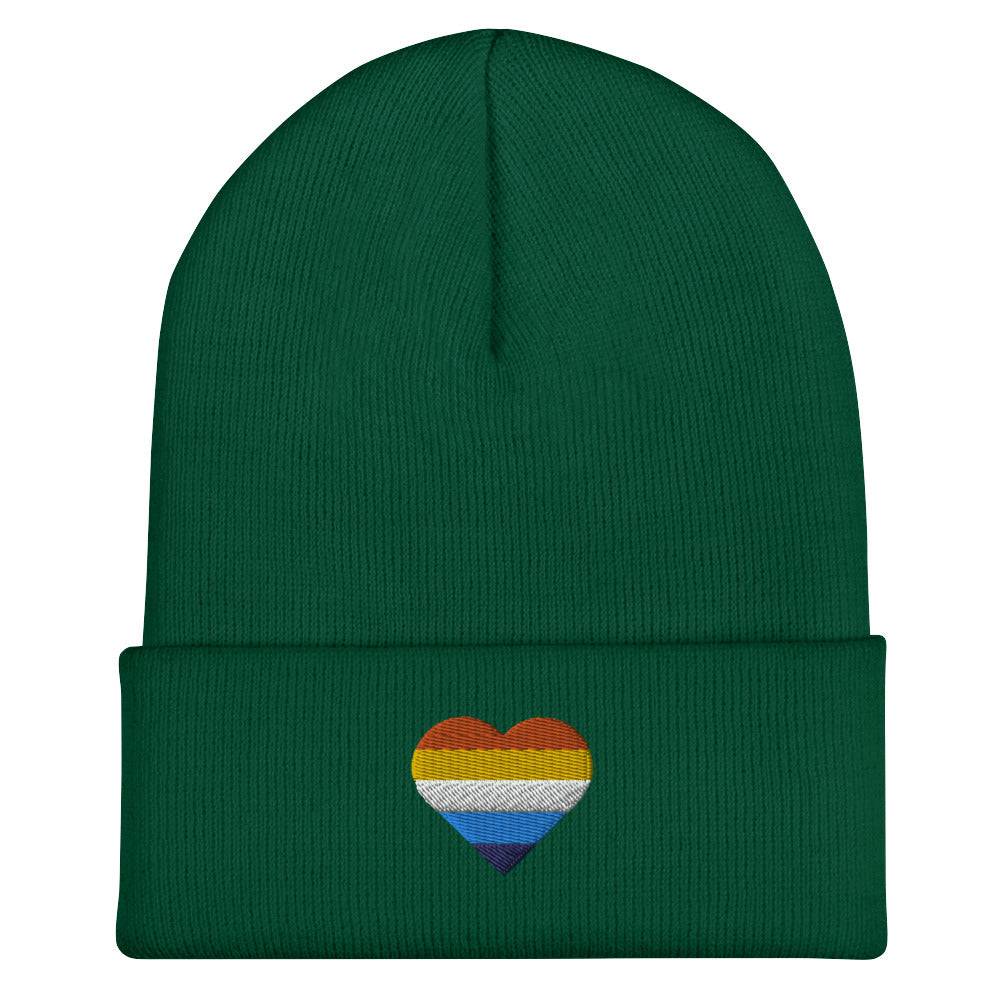 Aroace pride cuffed beanie, view 8 — Rose Gold Co
