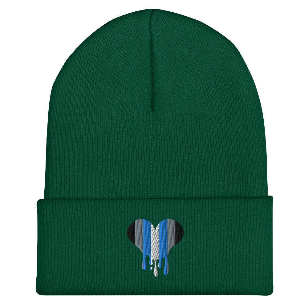 Demiboy melting heart beanie, view 5 — Rose Gold Co