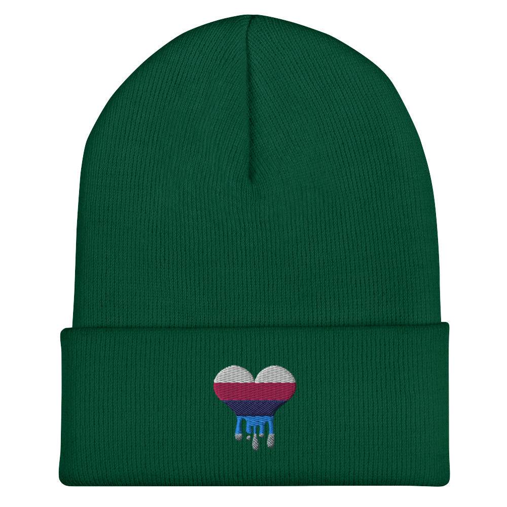 Omnisexual Melting Heart Cuffed Beanie - Rose Gold Co. Shop