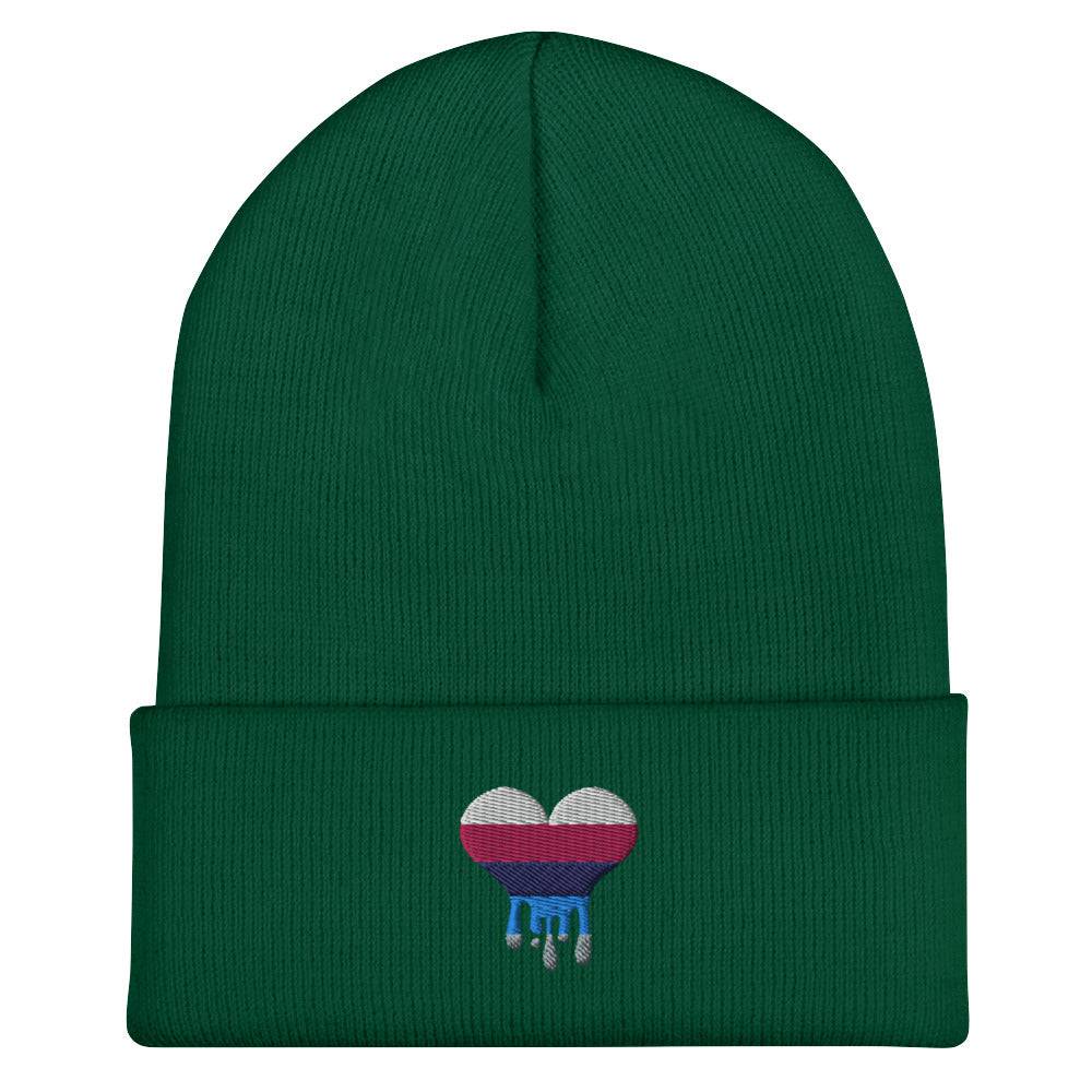 Omnisexual melting heart cuffed beanie, view 5 — Rose Gold Co