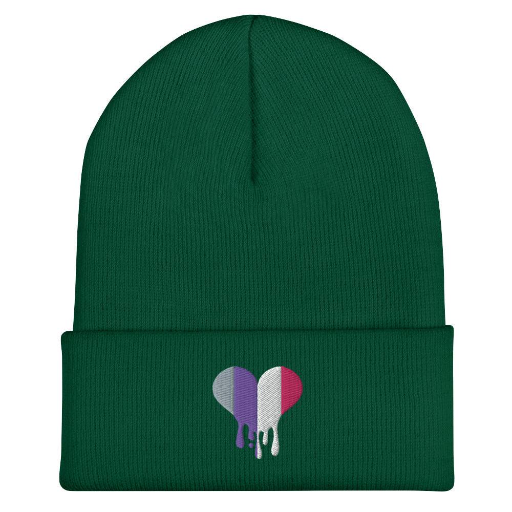 Cupioromantic dripping heart cuffed beanie, view 10 — Rose Gold Co