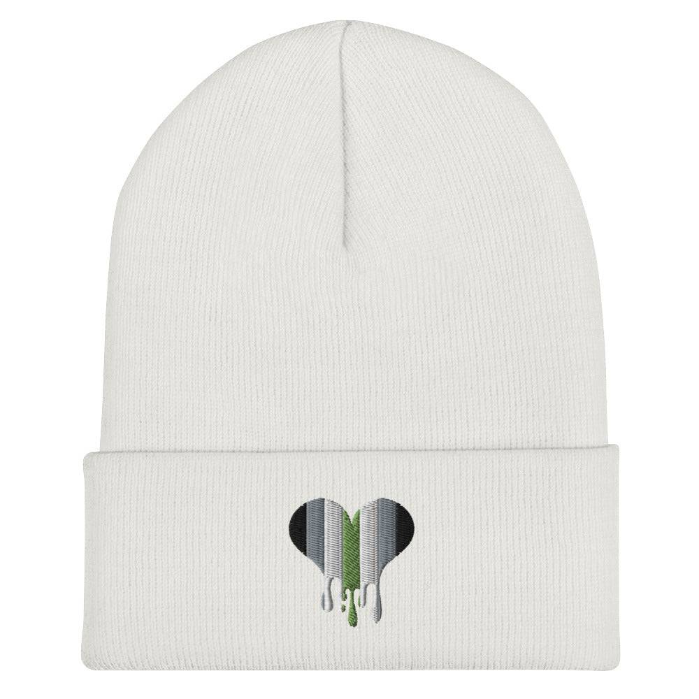 Agender melting heart beanie, view 6 — Rose Gold Co