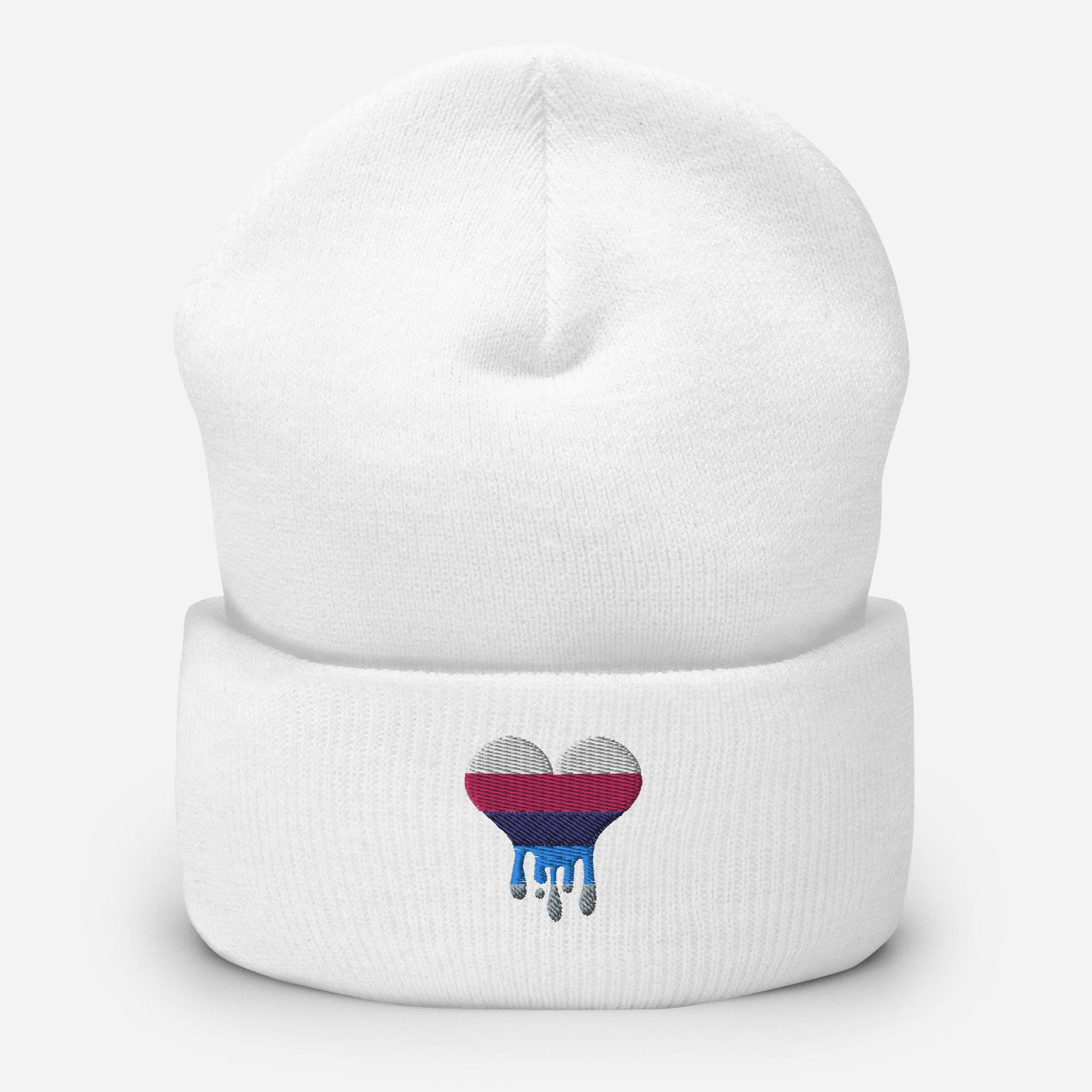 Omnisexual Melting Heart Cuffed Beanie - Rose Gold Co. Shop