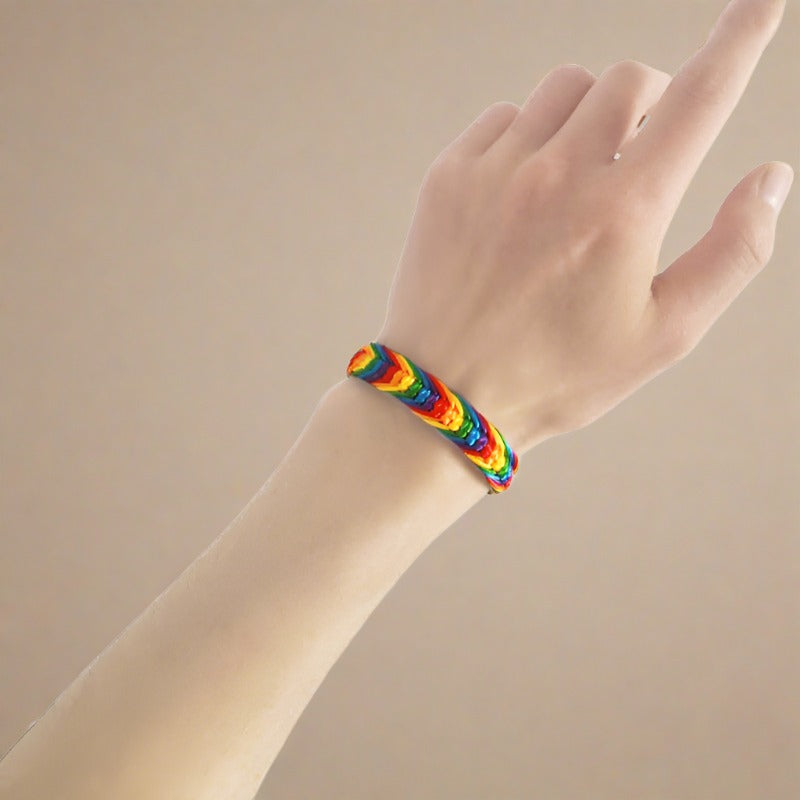 Rainbow Braided Rope Bracelet