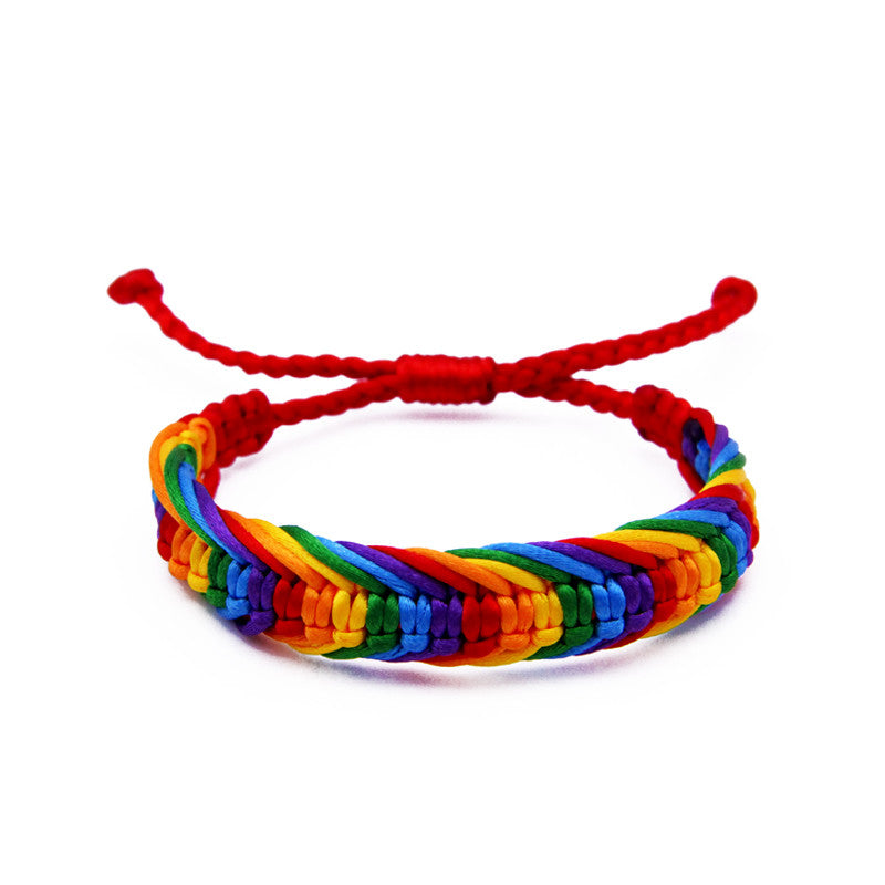 Rainbow Braided Rope Bracelet - Rose Gold Co. Shop