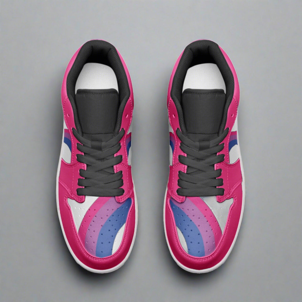 Bisexual pride pink low-top sneakers, view 6 — Rose Gold Co
