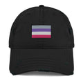 Cupioromantic pride distressed dad hat, view 2 — Rose Gold Co
