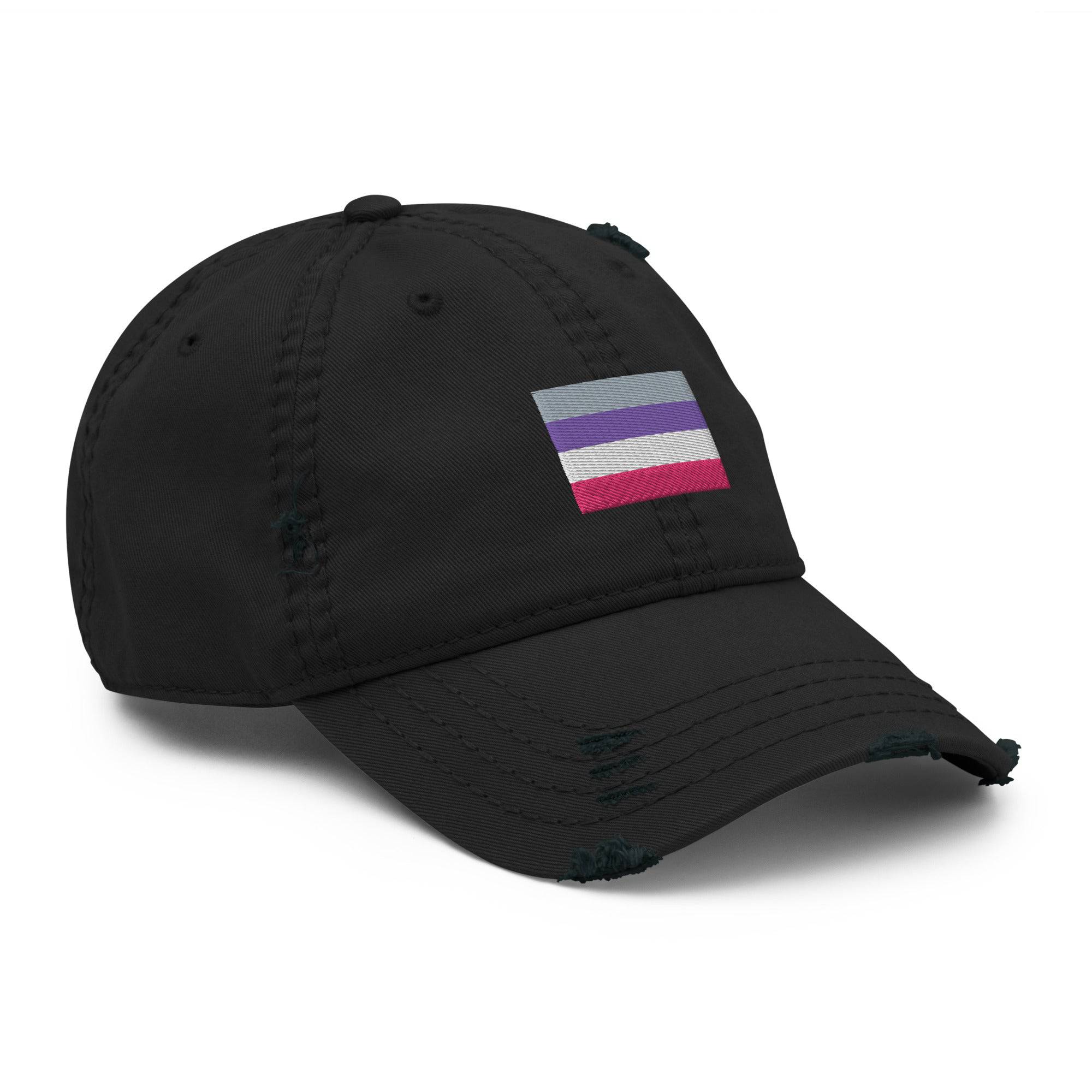 Cupioromantic pride distressed dad hat, view 4 — Rose Gold Co