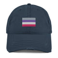 Cupioromantic pride distressed dad hat, view 6 — Rose Gold Co