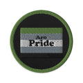 Aromantic Pride flag embroidered patch, front view — Rose Gold Co