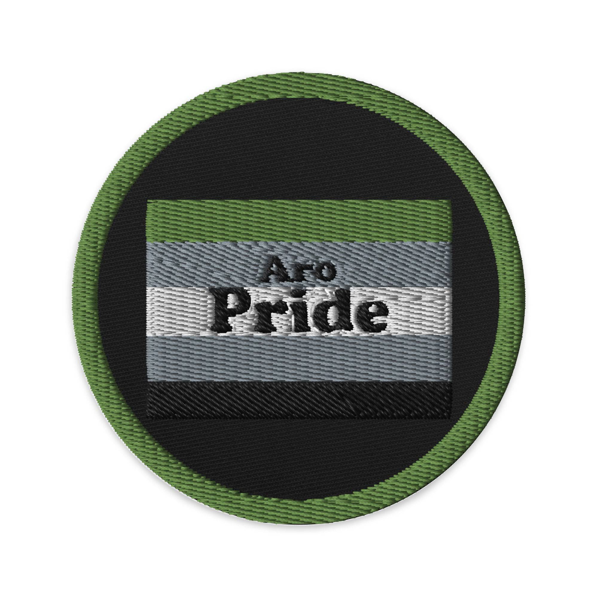 Aromantic Pride flag embroidered patch, front view — Rose Gold Co