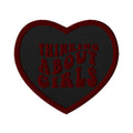 Thinking About Girls embroidered patch, front view — Rose Gold Co