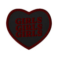 GIRLS heart embroidered patch, front view — Rose Gold Co