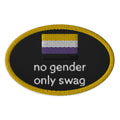 No Gender, Only Swag nonbinary embroidered patch, front view — Rose Gold Co