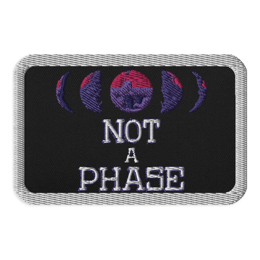 Not A Phase Bisexual Embroidered patches - Rose Gold Co. Shop