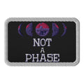 Not a Phase bi flag embroidered patch, front view — Rose Gold Co