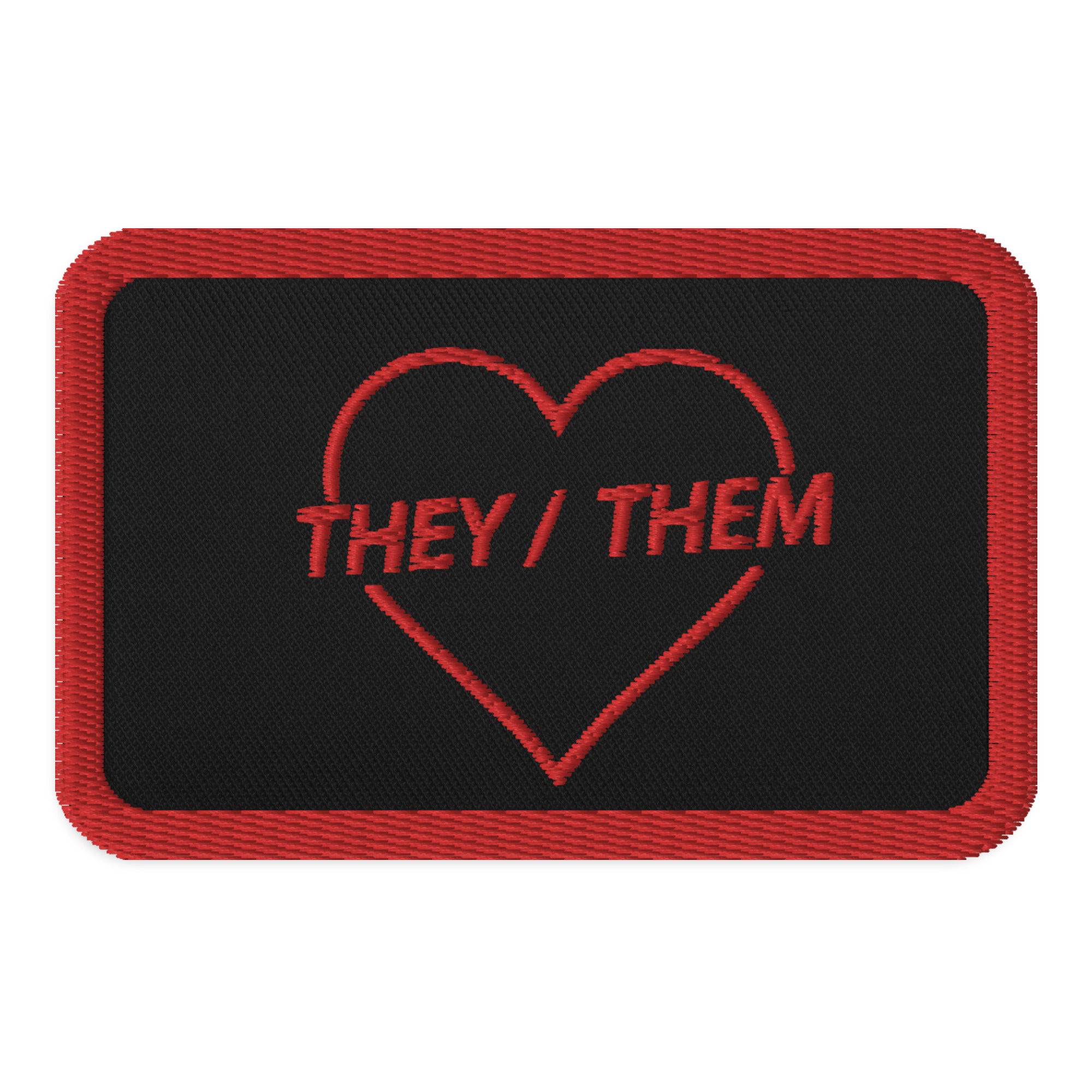 They Them Non Binary Patch Embroidered patches